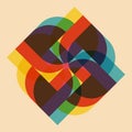 Geometric object with riso print effect. Vector.